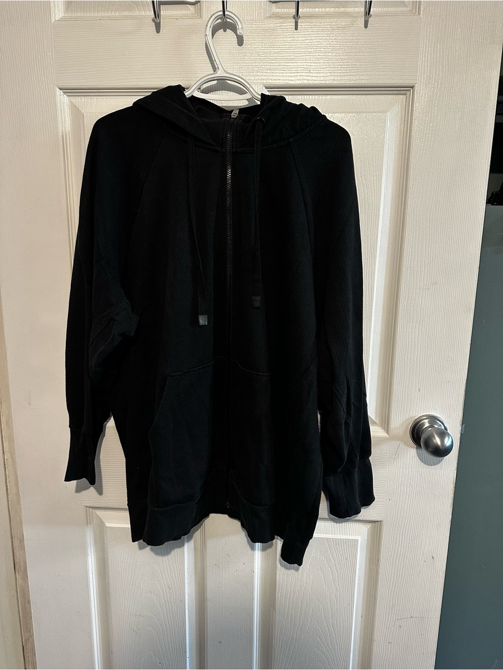 Addition Elle Black Zip-Up Hooded Sweatshirt